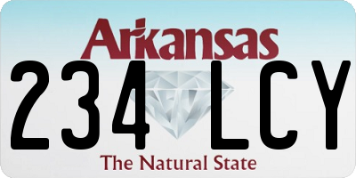 AR license plate 234LCY