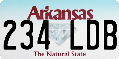 AR license plate 234LDB