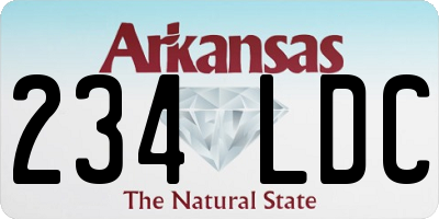 AR license plate 234LDC