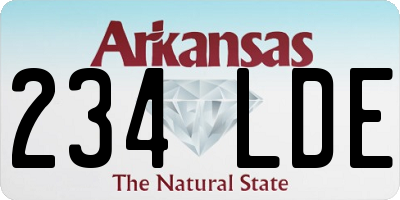 AR license plate 234LDE