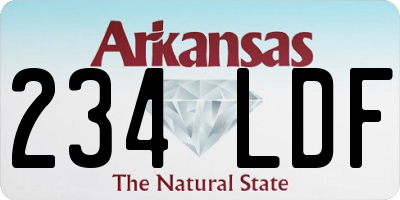 AR license plate 234LDF