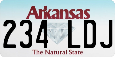 AR license plate 234LDJ