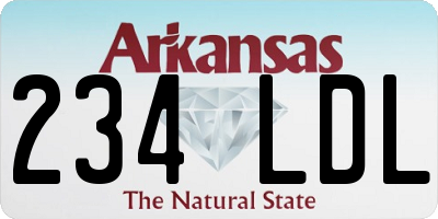 AR license plate 234LDL