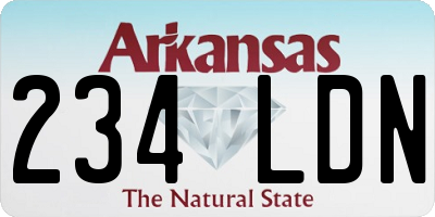 AR license plate 234LDN