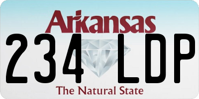 AR license plate 234LDP