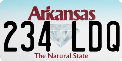 AR license plate 234LDQ