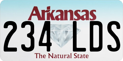 AR license plate 234LDS