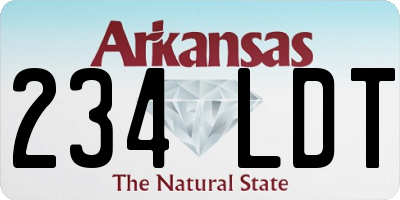 AR license plate 234LDT