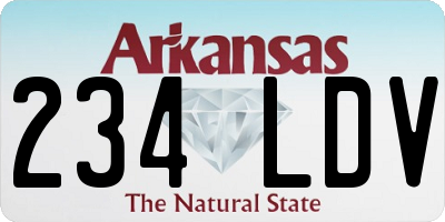 AR license plate 234LDV