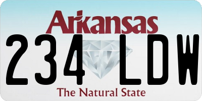 AR license plate 234LDW