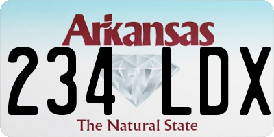 AR license plate 234LDX