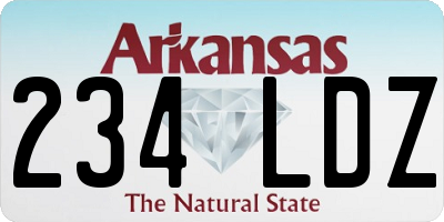 AR license plate 234LDZ
