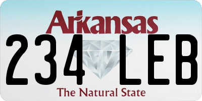 AR license plate 234LEB