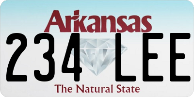 AR license plate 234LEE