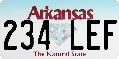 AR license plate 234LEF