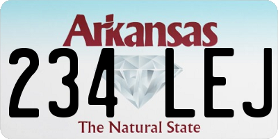 AR license plate 234LEJ