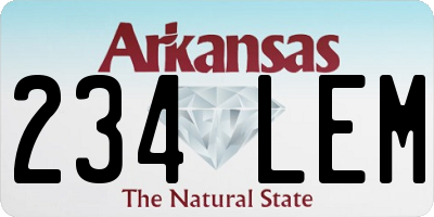 AR license plate 234LEM
