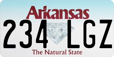 AR license plate 234LGZ
