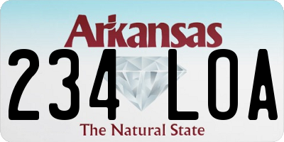 AR license plate 234LOA
