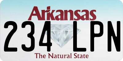 AR license plate 234LPN