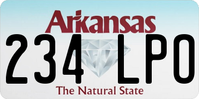AR license plate 234LPO