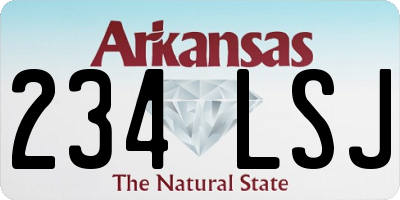 AR license plate 234LSJ