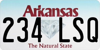 AR license plate 234LSQ