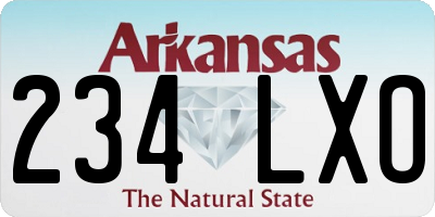 AR license plate 234LXO