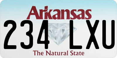 AR license plate 234LXU