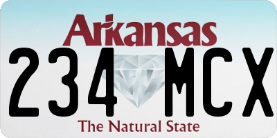 AR license plate 234MCX