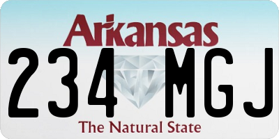 AR license plate 234MGJ