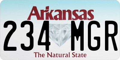 AR license plate 234MGR