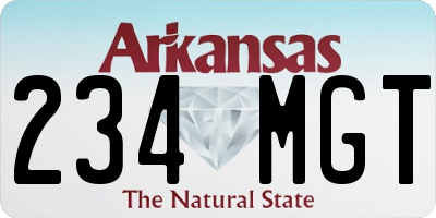 AR license plate 234MGT