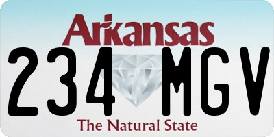 AR license plate 234MGV