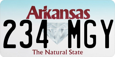 AR license plate 234MGY