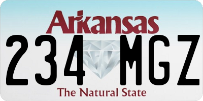 AR license plate 234MGZ