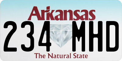 AR license plate 234MHD