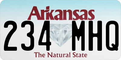 AR license plate 234MHQ