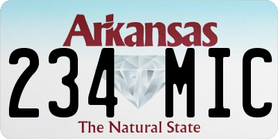 AR license plate 234MIC