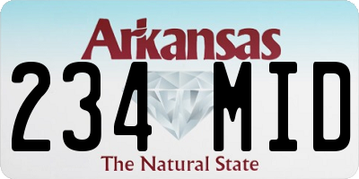 AR license plate 234MID