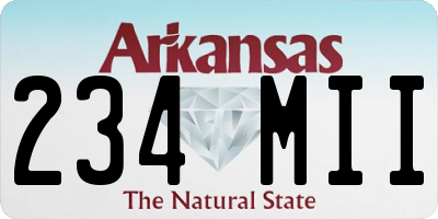 AR license plate 234MII