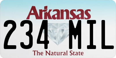 AR license plate 234MIL