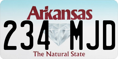 AR license plate 234MJD