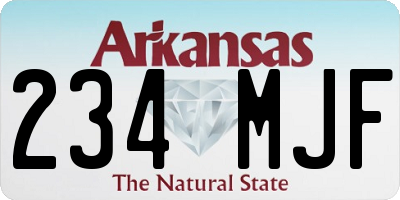 AR license plate 234MJF