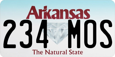 AR license plate 234MOS