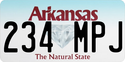 AR license plate 234MPJ