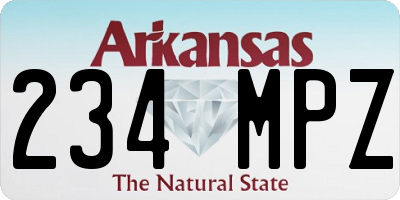 AR license plate 234MPZ