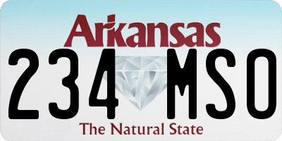 AR license plate 234MSO