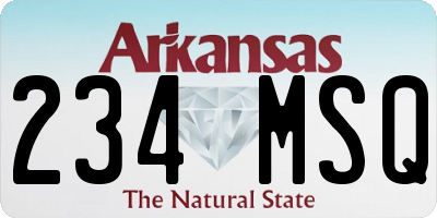 AR license plate 234MSQ
