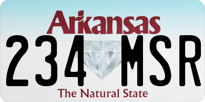 AR license plate 234MSR
